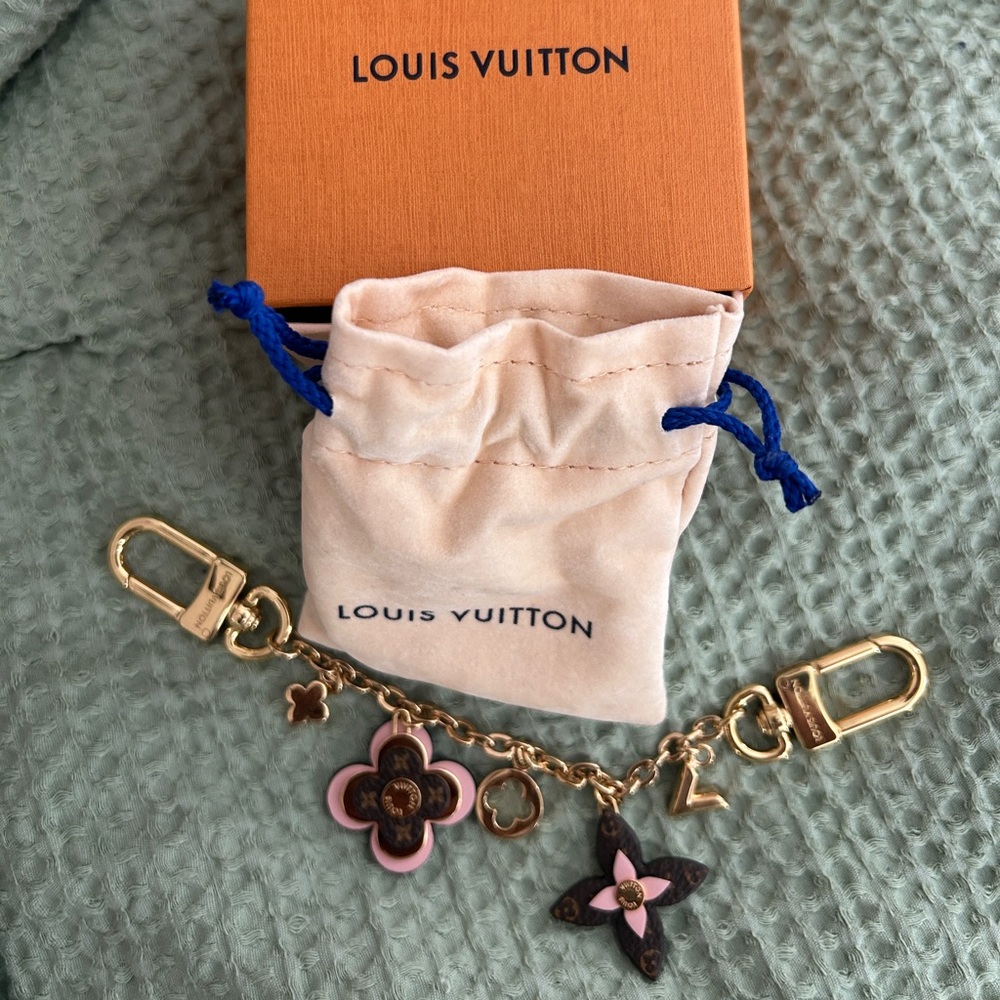 Louis Vuitton Gold and Pink Charm Keychain